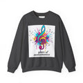 Graphic Sweatshirt — "Authentique Since Born of Not Giving a Damn" Colorful Back Print