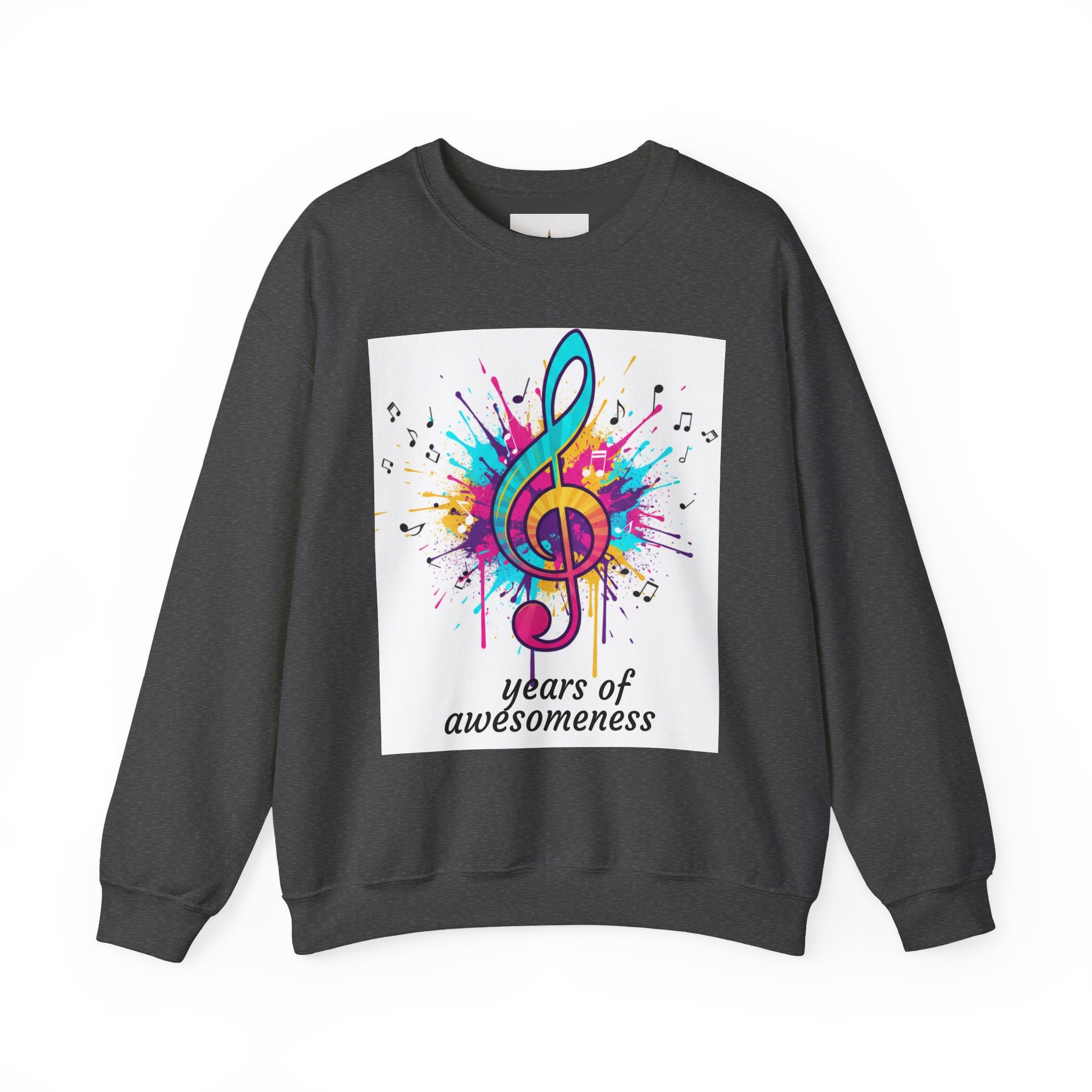 Graphic Sweatshirt — "Authentique Since Born of Not Giving a Damn" Colorful Back Print