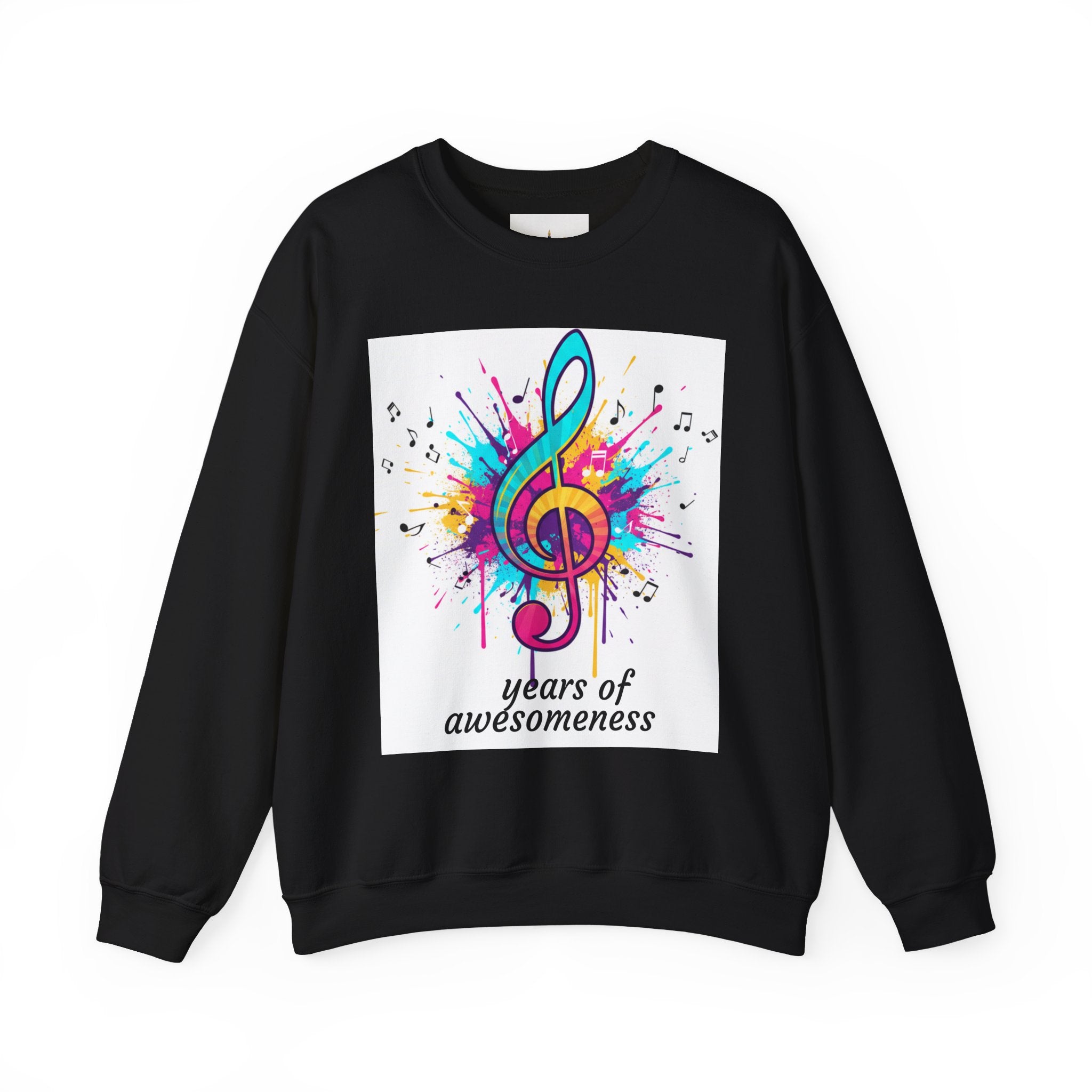 Graphic Sweatshirt — "Authentique Since Born of Not Giving a Damn" Colorful Back Print
