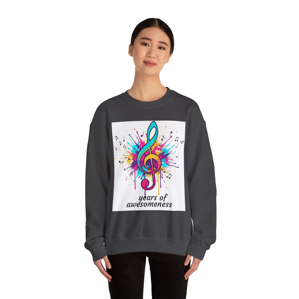Graphic Sweatshirt — "Authentique Since Born of Not Giving a Damn" Colorful Back Print