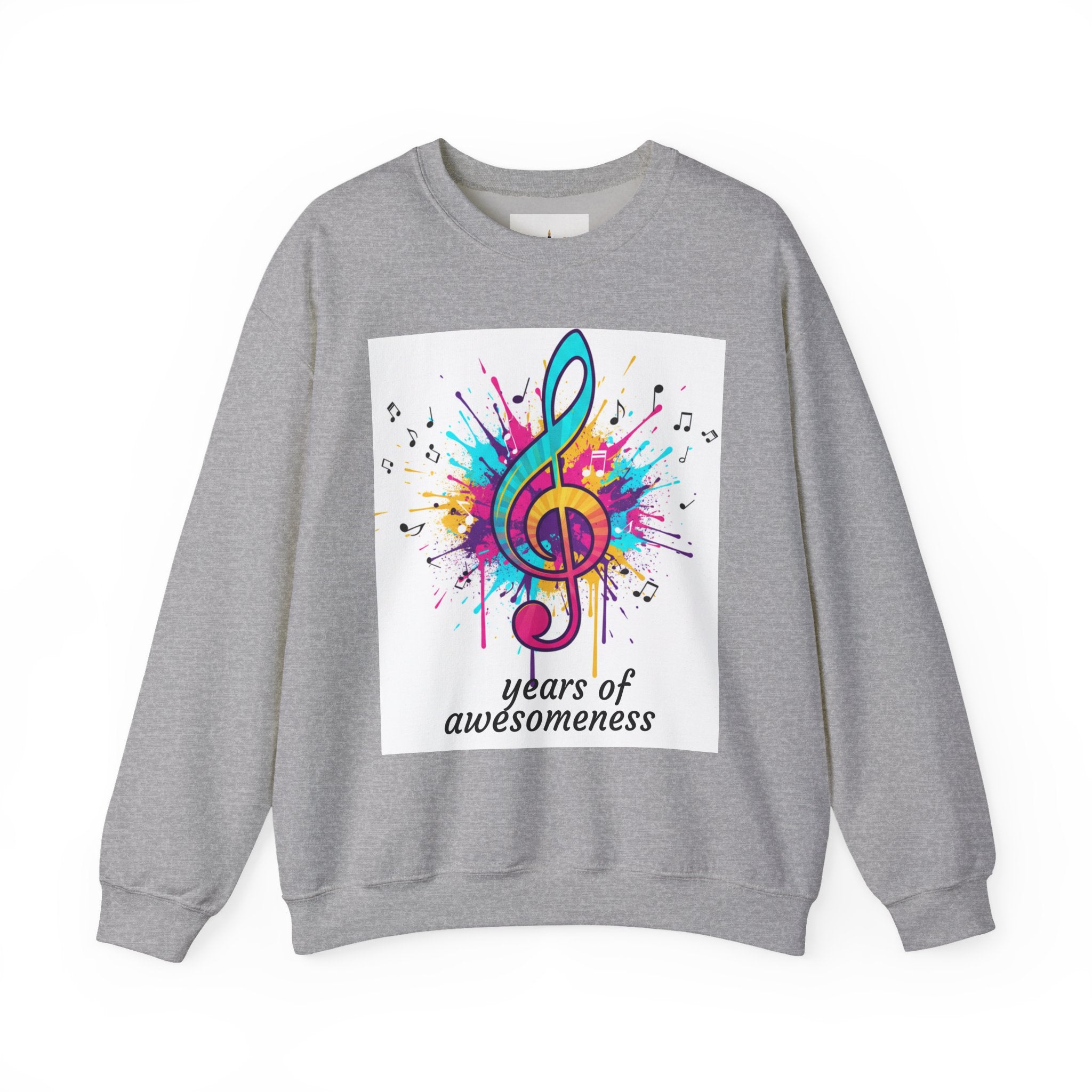 Graphic Sweatshirt — "Authentique Since Born of Not Giving a Damn" Colorful Back Print