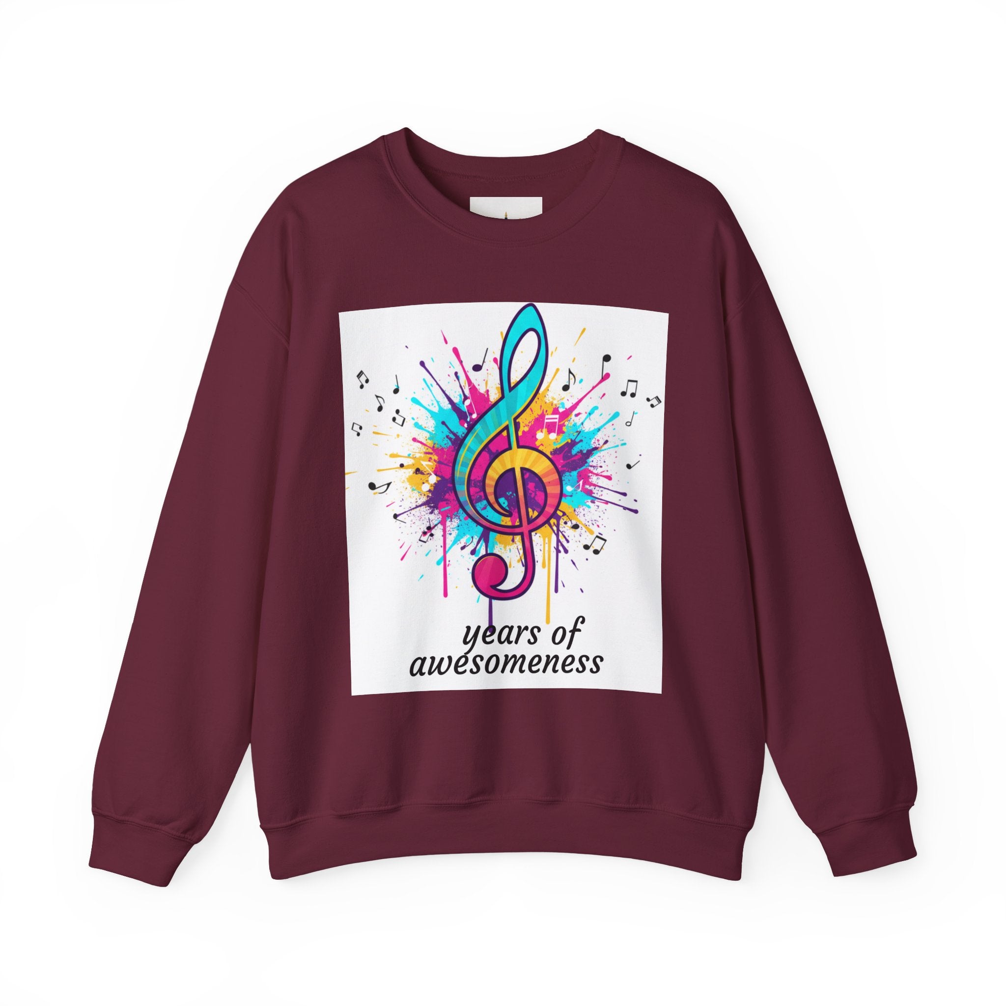 Graphic Sweatshirt — "Authentique Since Born of Not Giving a Damn" Colorful Back Print