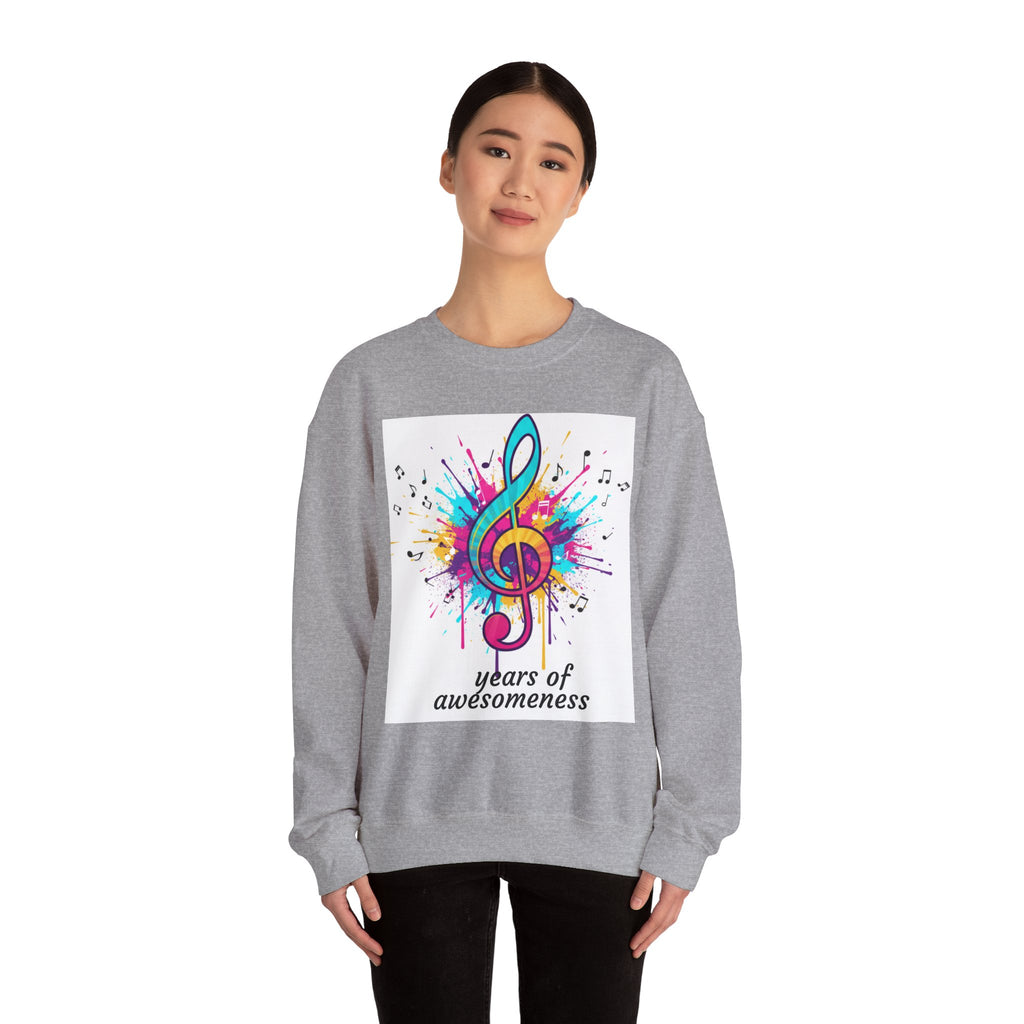Graphic Sweatshirt — "Authentique Since Born of Not Giving a Damn" Colorful Back Print