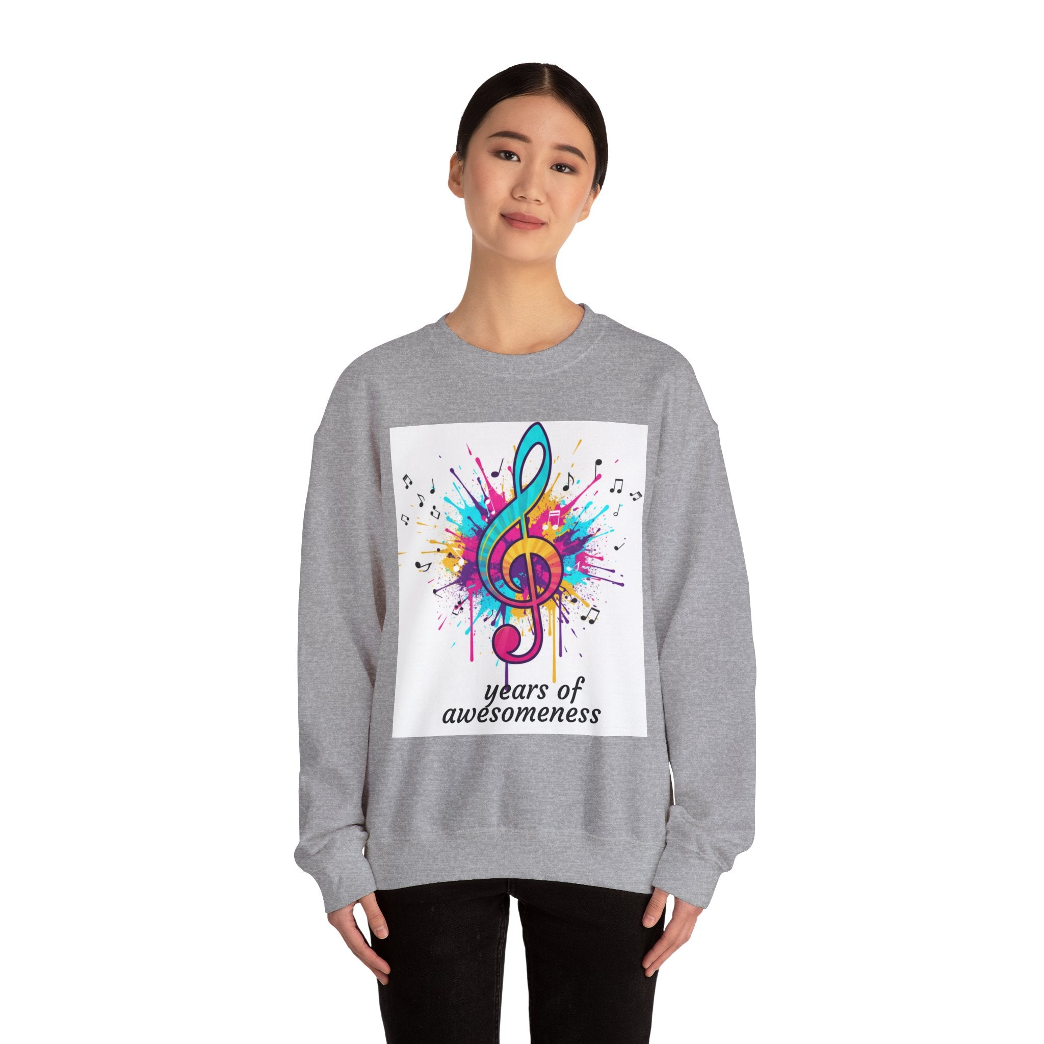 Graphic Sweatshirt — "Authentique Since Born of Not Giving a Damn" Colorful Back Print