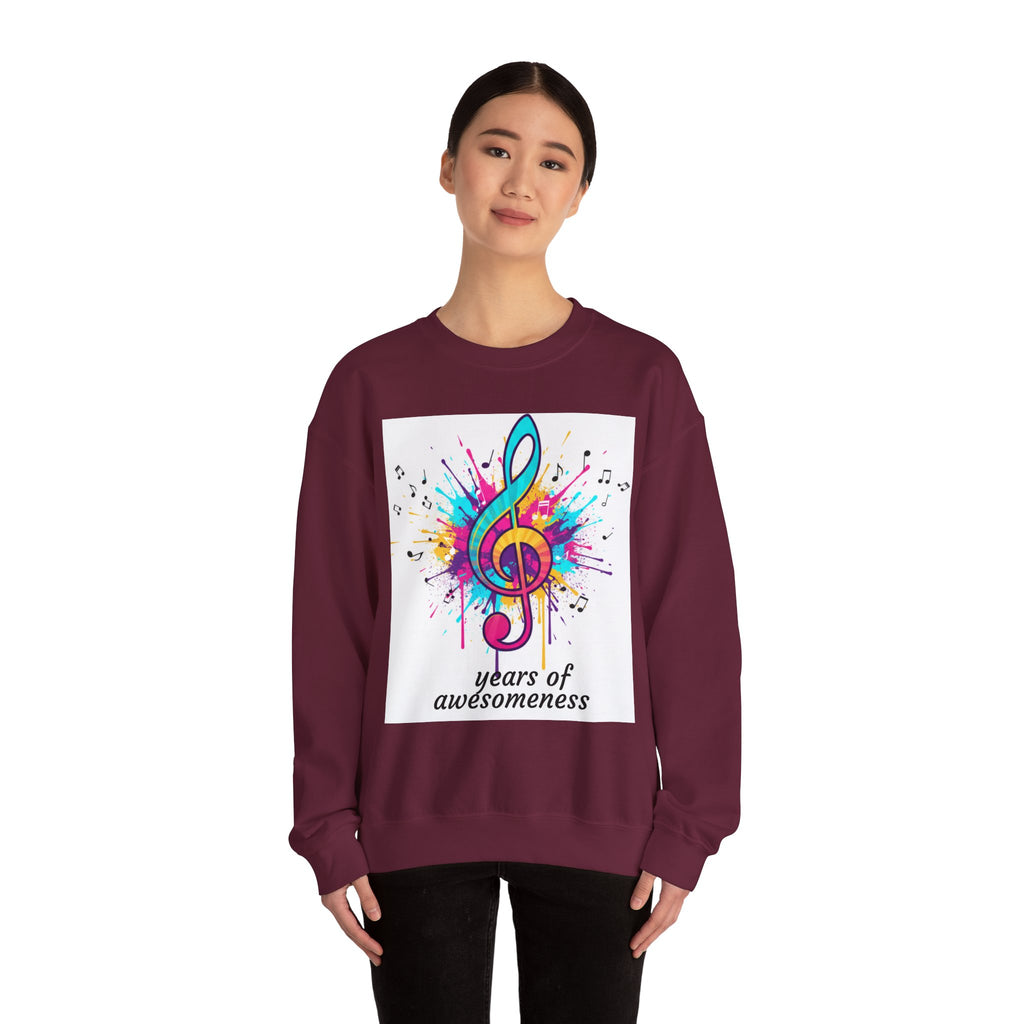Graphic Sweatshirt — "Authentique Since Born of Not Giving a Damn" Colorful Back Print