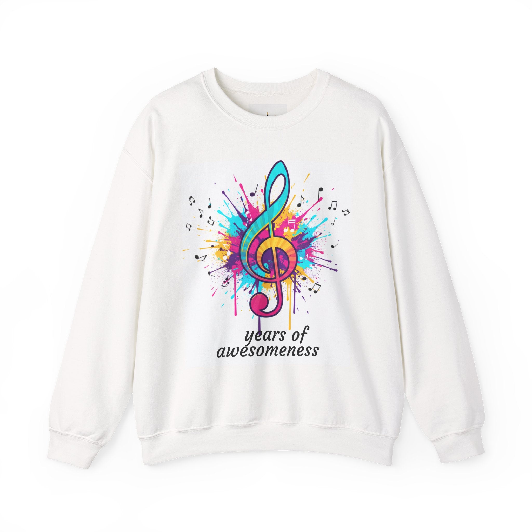 Graphic Sweatshirt — "Authentique Since Born of Not Giving a Damn" Colorful Back Print