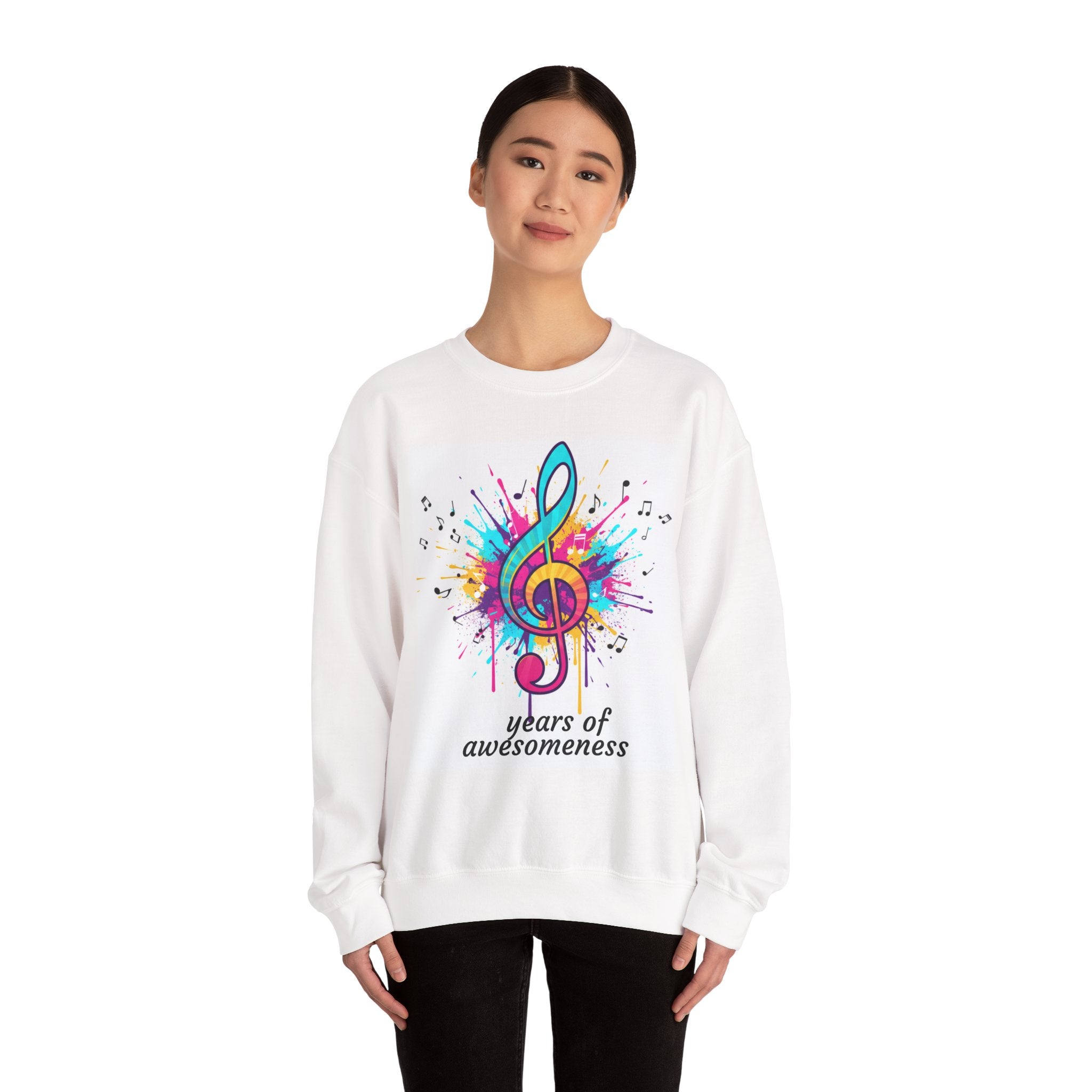 Graphic Sweatshirt — "Authentique Since Born of Not Giving a Damn" Colorful Back Print