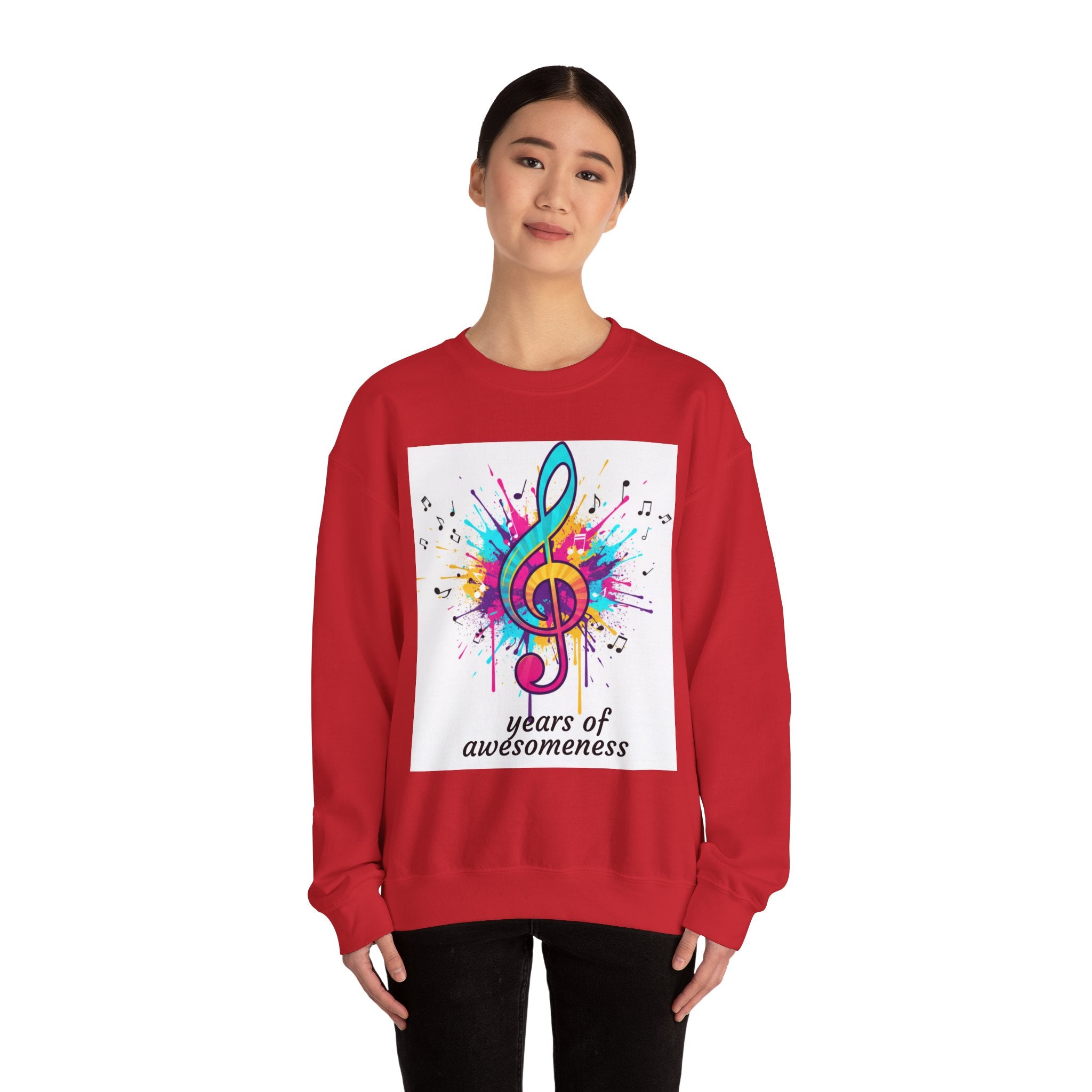 Graphic Sweatshirt — "Authentique Since Born of Not Giving a Damn" Colorful Back Print